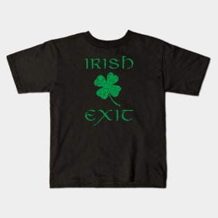 Irish Exit Green Clover Design Kids T-Shirt